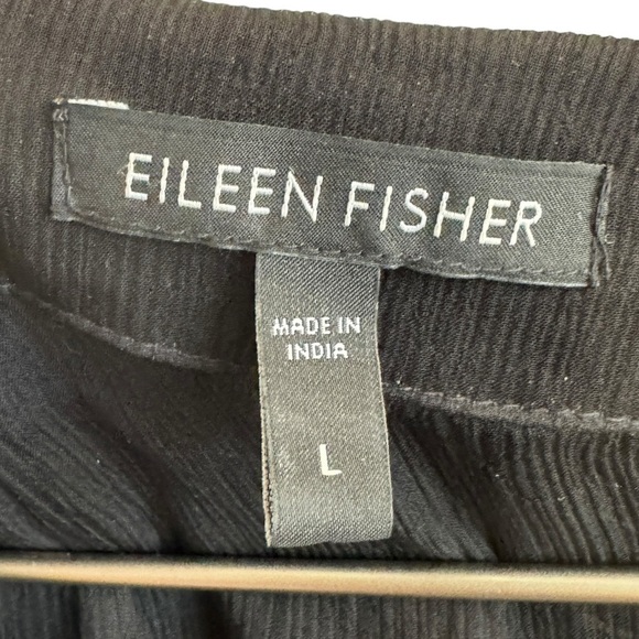 Eileen Fisher Ripple Bindu Silk Round Neck Long Jacket, Size L - Picture 8 of 10
